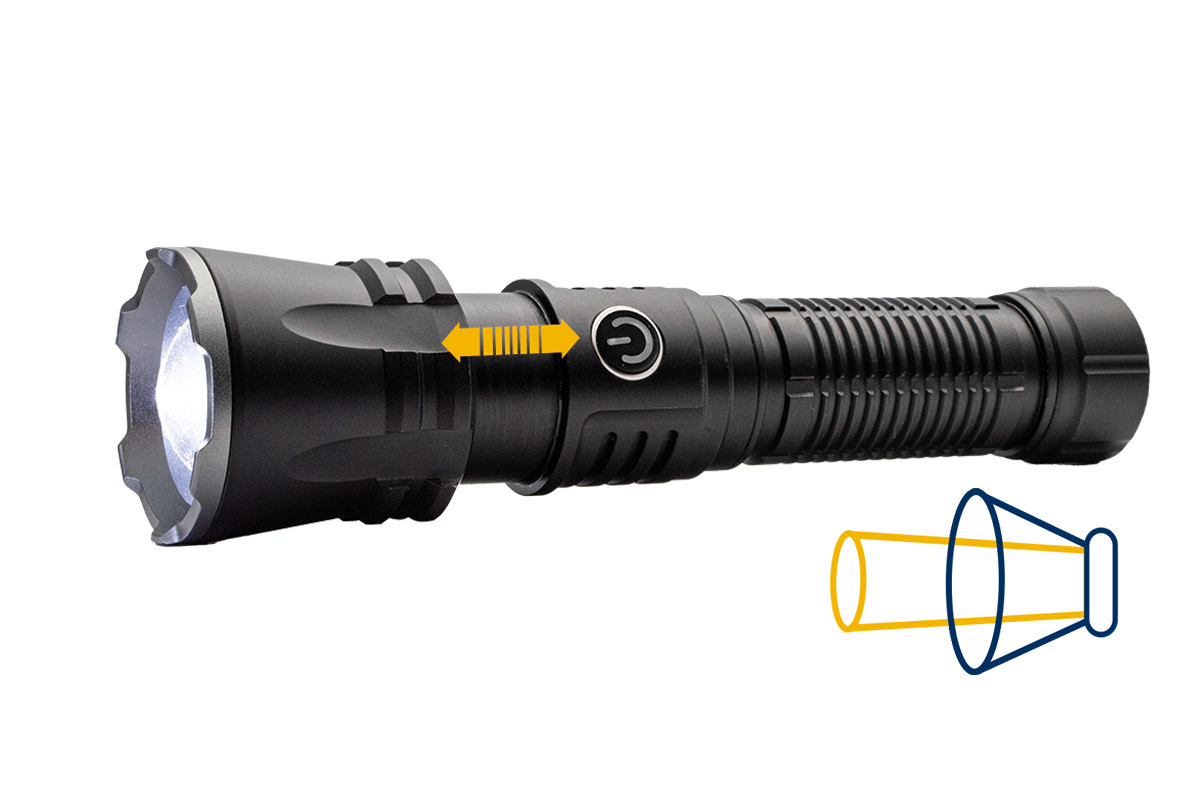 Zoom 2000 | 2000 Lumens | Rechargeable Spot-Flood Torch